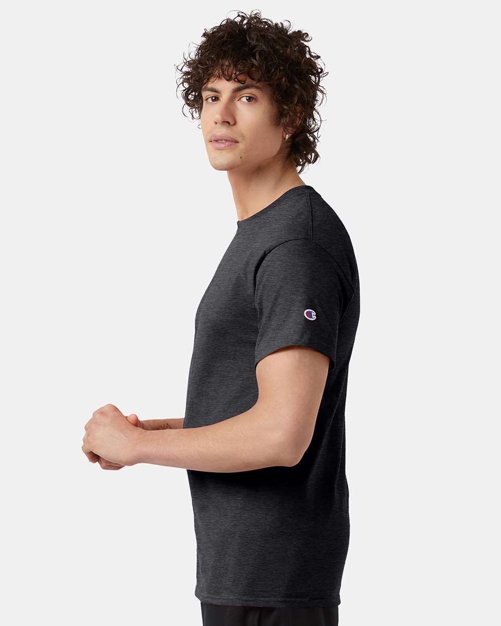 Men's Classic T-Shirt - OnModelSide - B00784093 - Charcoal Heather