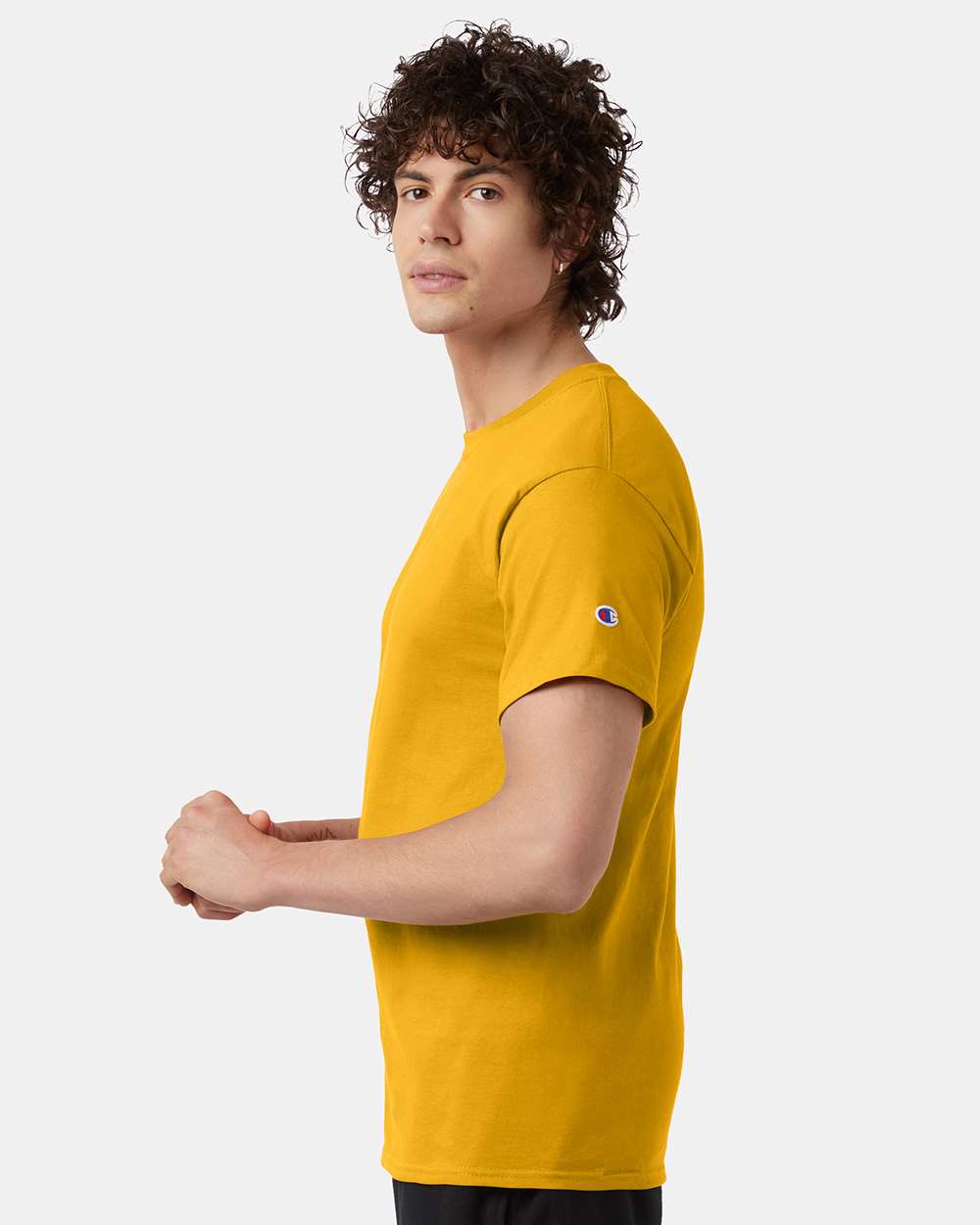 Men's Classic T-Shirt - OnModelSide - B00784123 - Gold