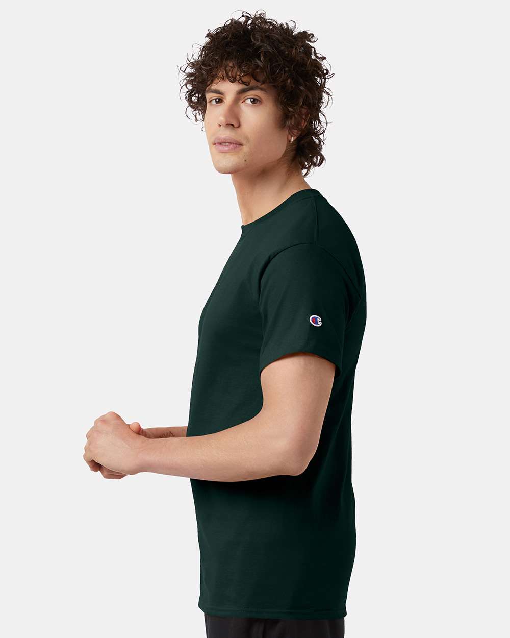 Men's Classic T-Shirt - OnModelSide - B00784193 - Dark Green
