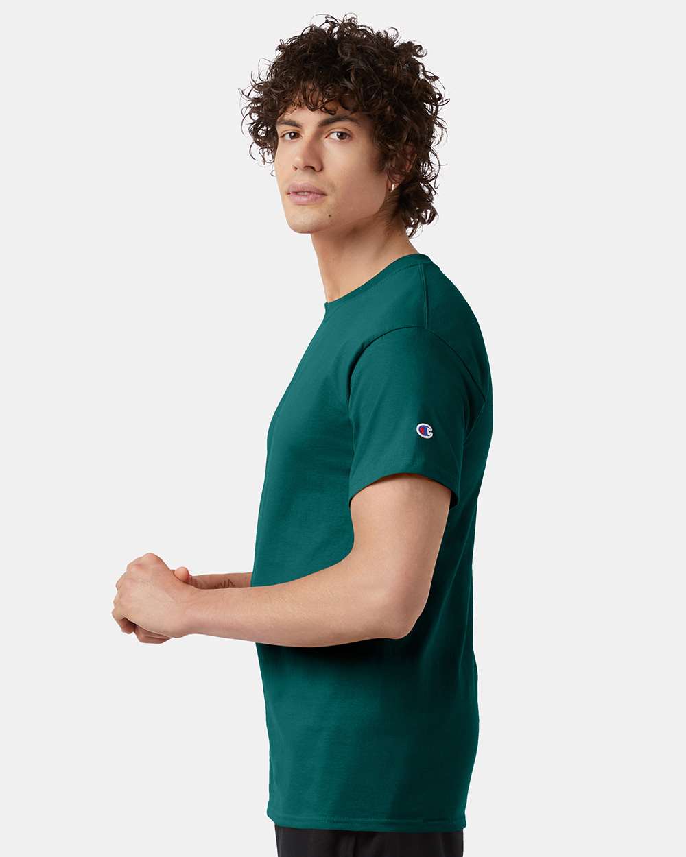 Men's Classic T-Shirt - OnModelSide - B00784233 - Emerald Green