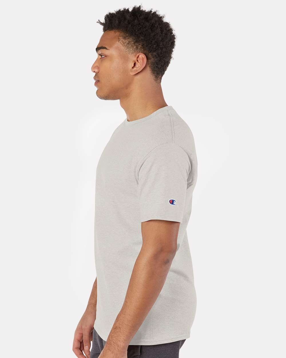 Men's Classic T-Shirt - OnModelSide - B00784243 - Oatmeal Heather