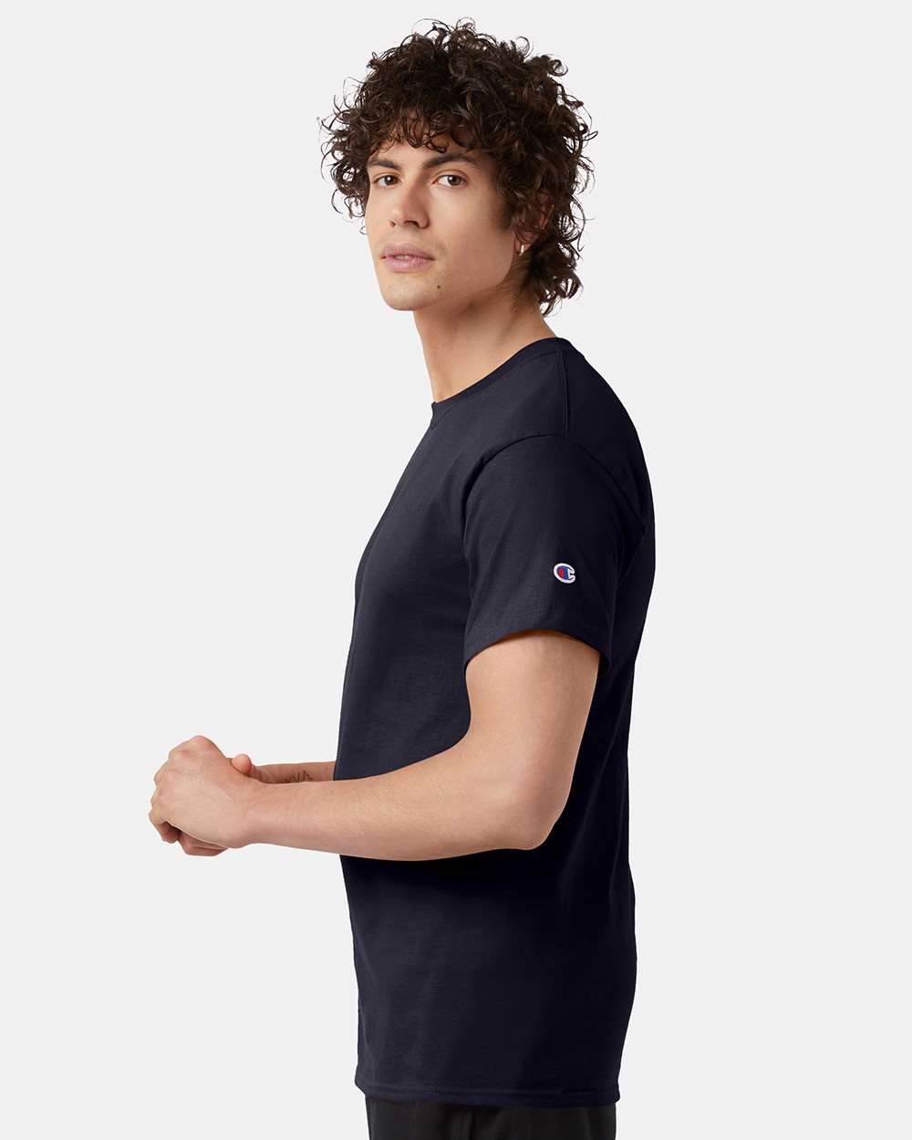 Men's Classic T-Shirt - OnModelSide - B00784653 - Navy
