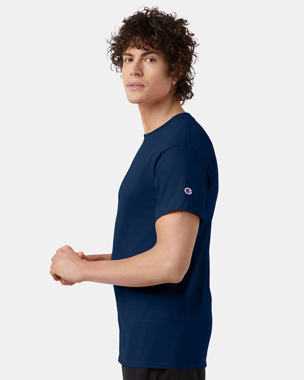 Men's Classic T-Shirt - OnModelSide - B00784683 - Late Night Blue