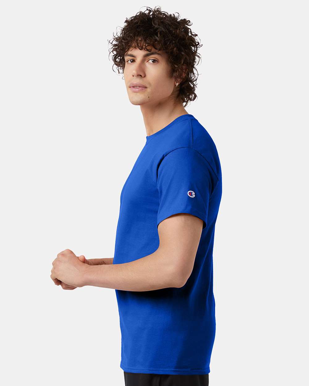 Men's Classic T-Shirt - OnModelSide - B00784753 - Royal Blue