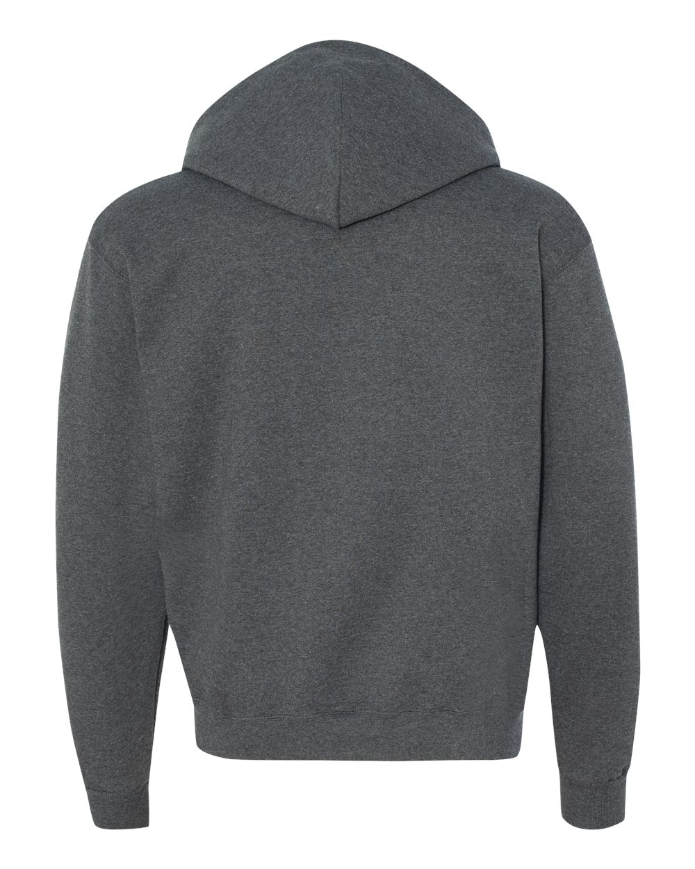 Men's Powerblend® Full-Zip Hooded Sweatshirt - Back - B25384093 - Charcoal Heather