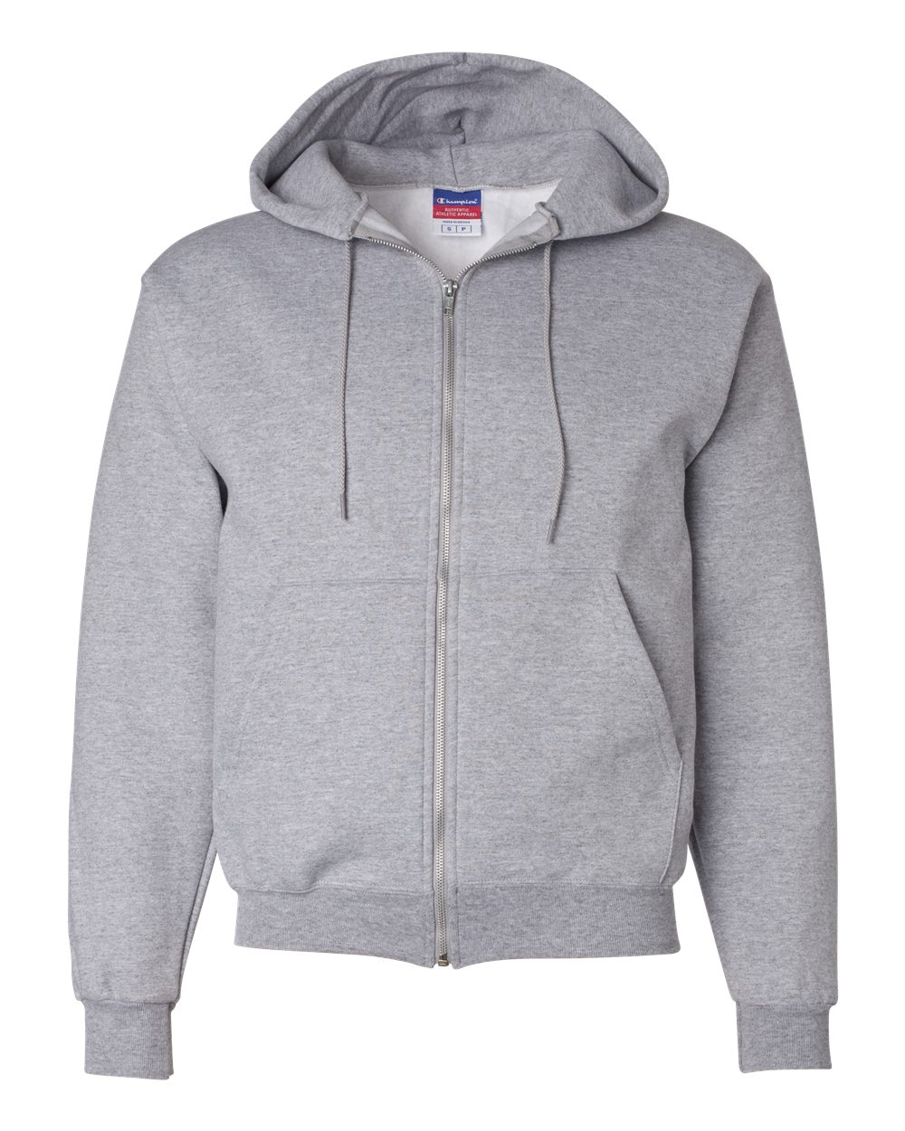 Men's Powerblend® Full-Zip Hooded Sweatshirt - Front - B25384583 - Light Steel