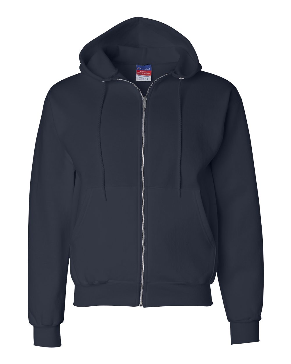 Men's Powerblend® Full-Zip Hooded Sweatshirt - Front - B25384653 - Navy