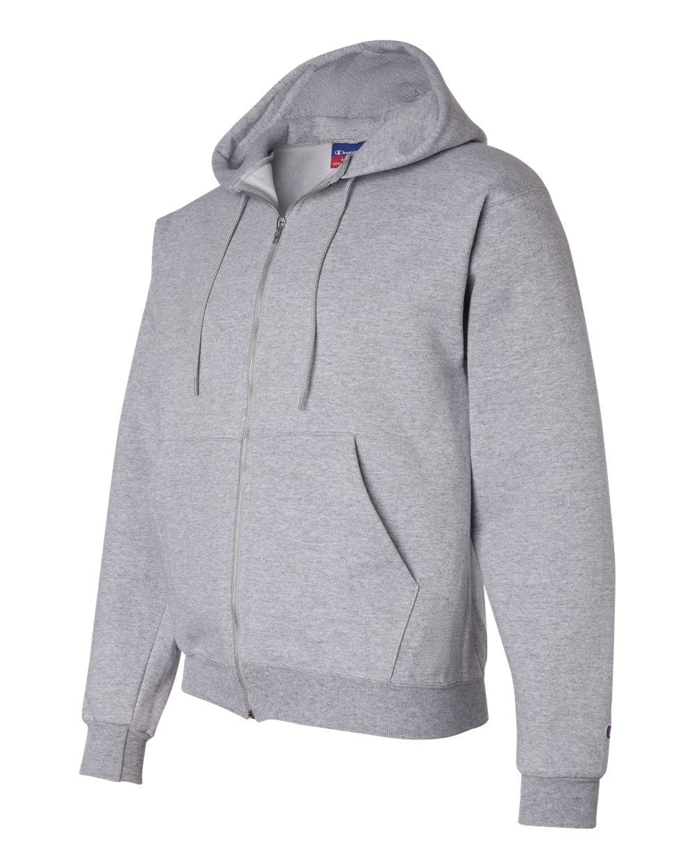 Men's Powerblend® Full-Zip Hooded Sweatshirt - Side - B25384583 - Light Steel