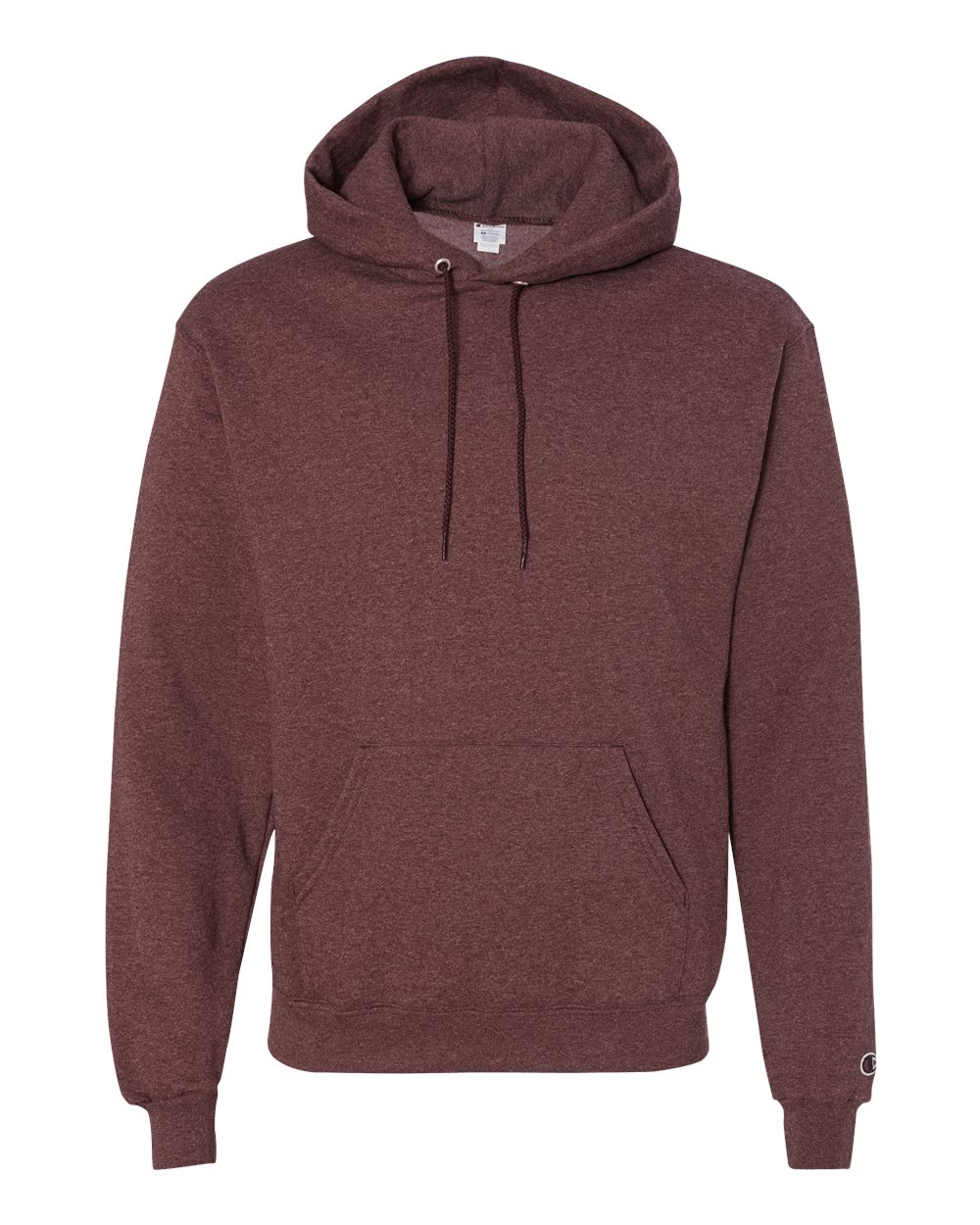 Men's Powerblend® Hooded Sweatshirt - Front - B22884543 - Maroon Heather