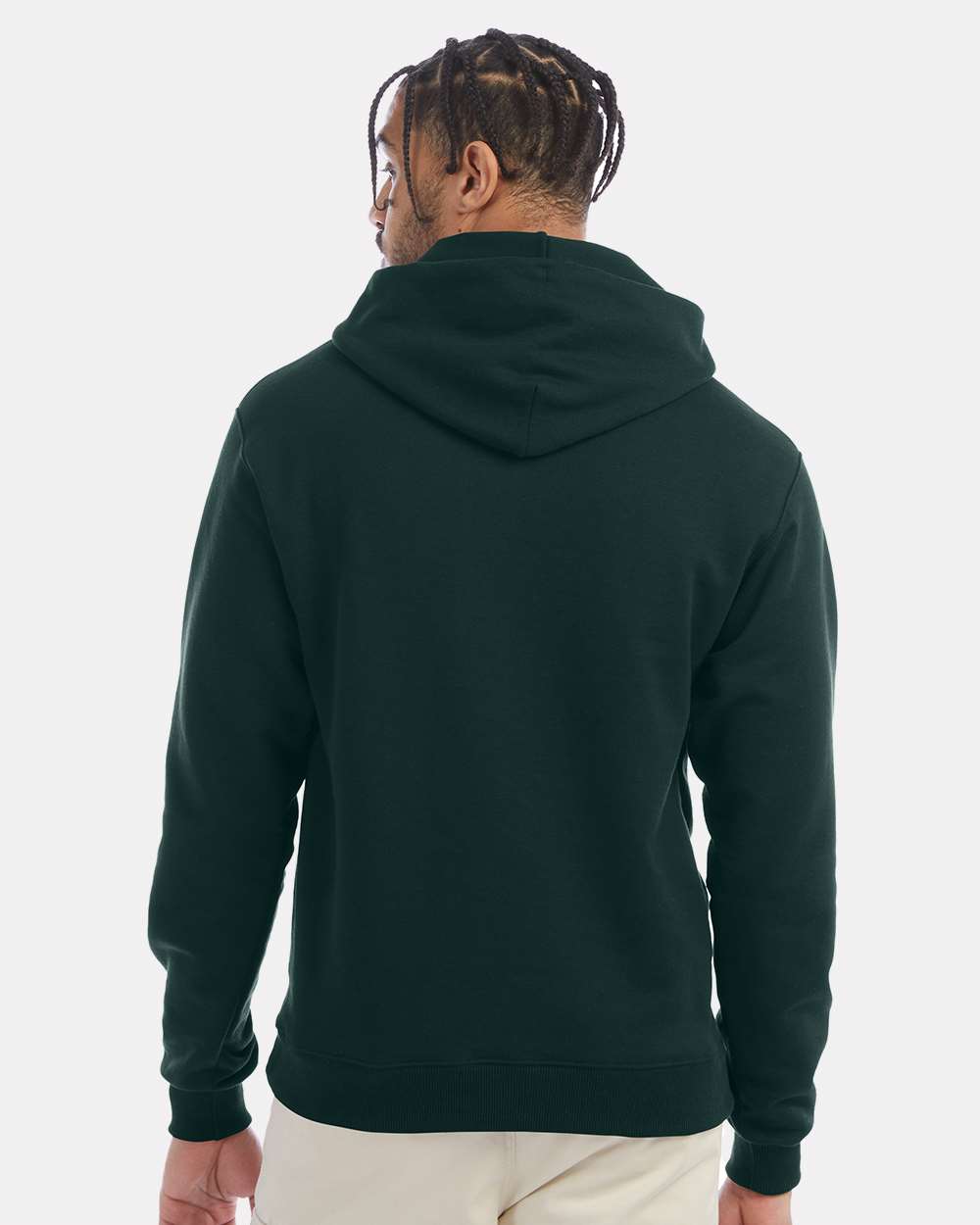 Men's Powerblend® Hooded Sweatshirt - OnModelBack - B22884193 - Dark Green