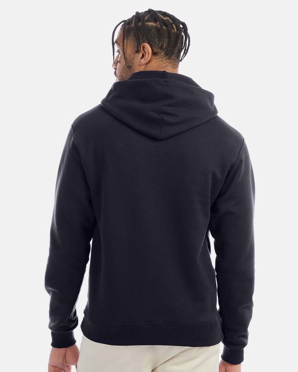 Men's Powerblend® Hooded Sweatshirt - OnModelBack - B22884653 - Navy
