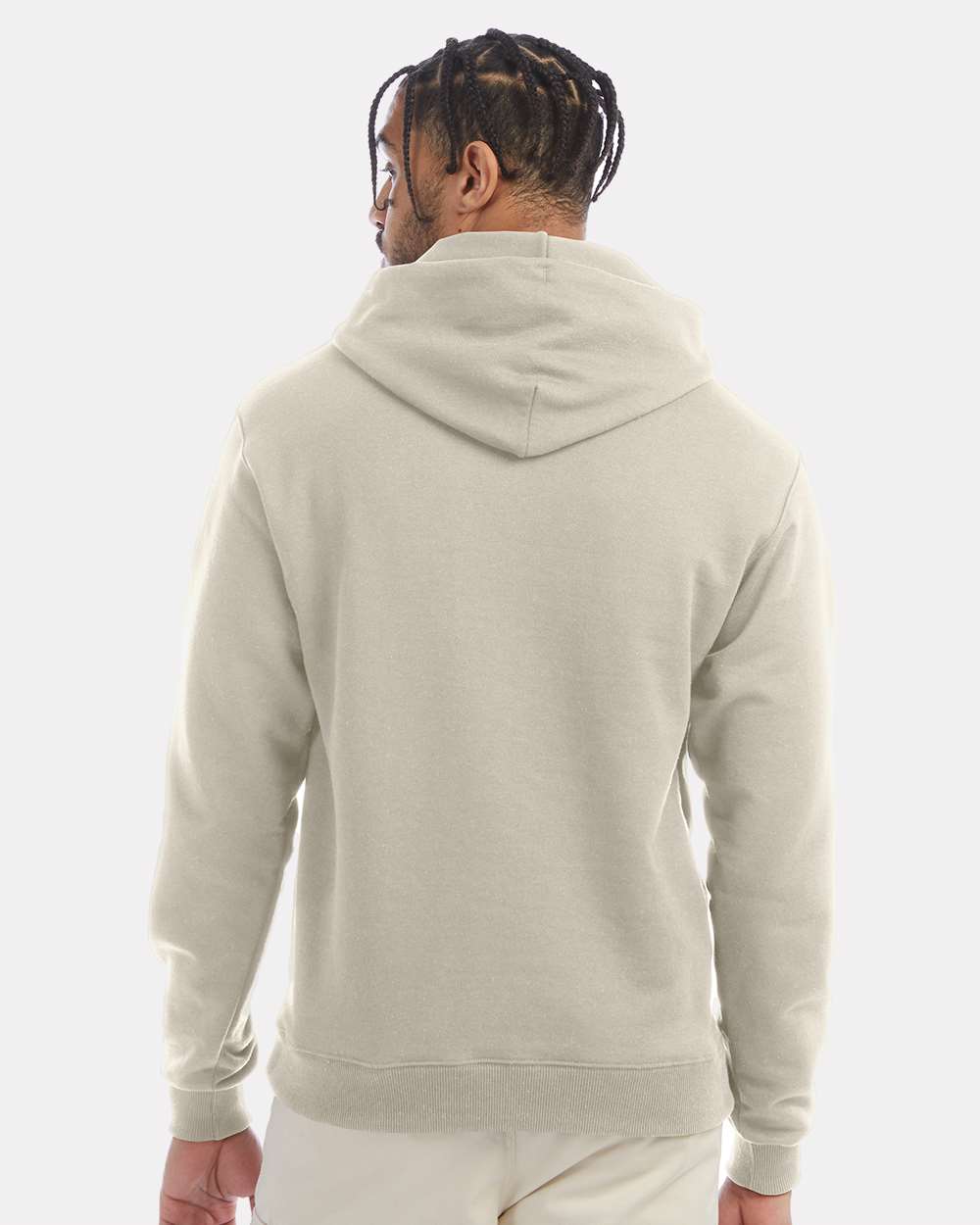 Men's Powerblend® Hooded Sweatshirt - OnModelBack - B22884733 - Sand