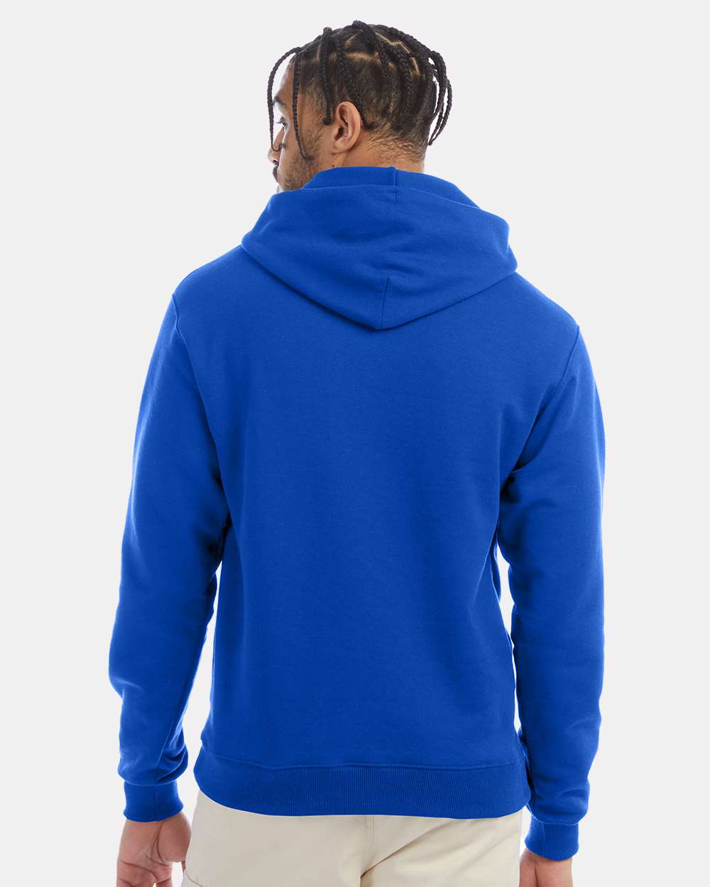 Men's Powerblend® Hooded Sweatshirt - OnModelBack - B22884753 - Royal Blue