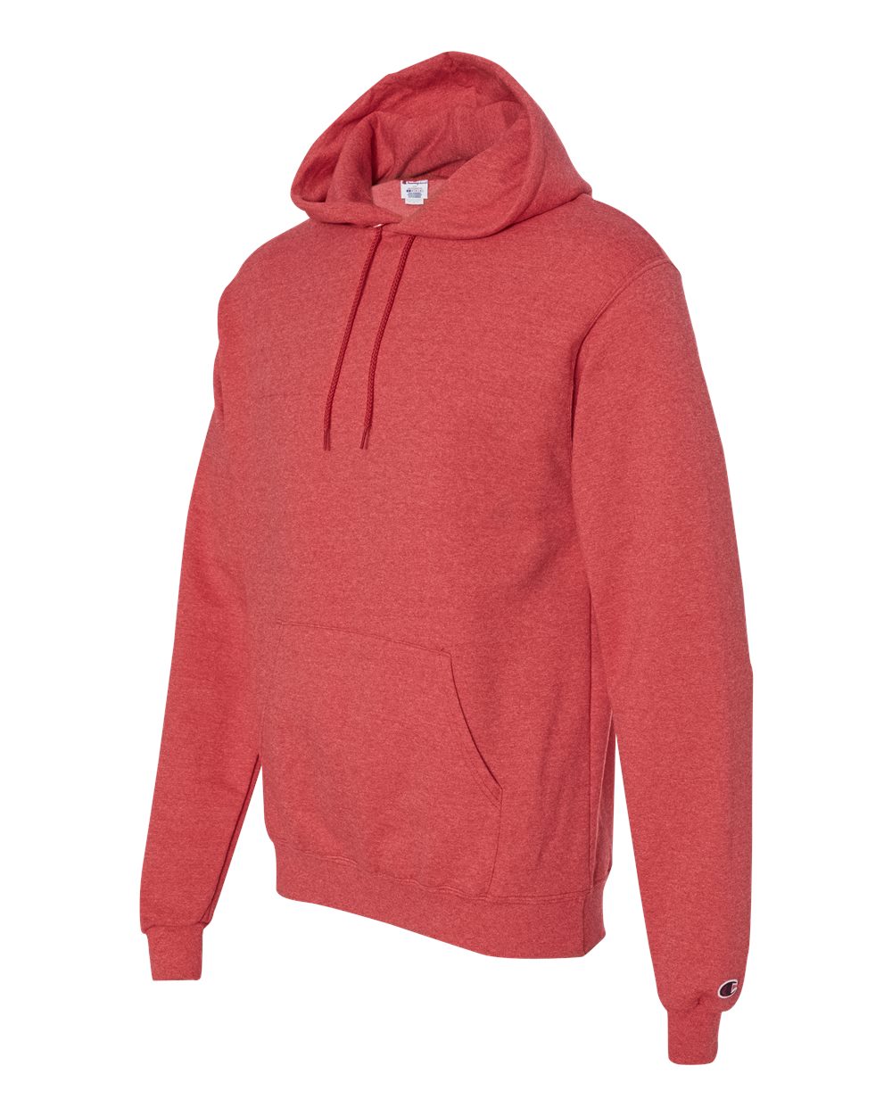 Men's Powerblend® Hooded Sweatshirt - Side - B22884713 - Scarlet Heather