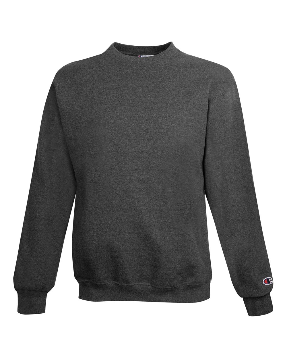 Men's Powerblend® Crewneck Sweatshirt - Front - B21284093 - Charcoal Heather