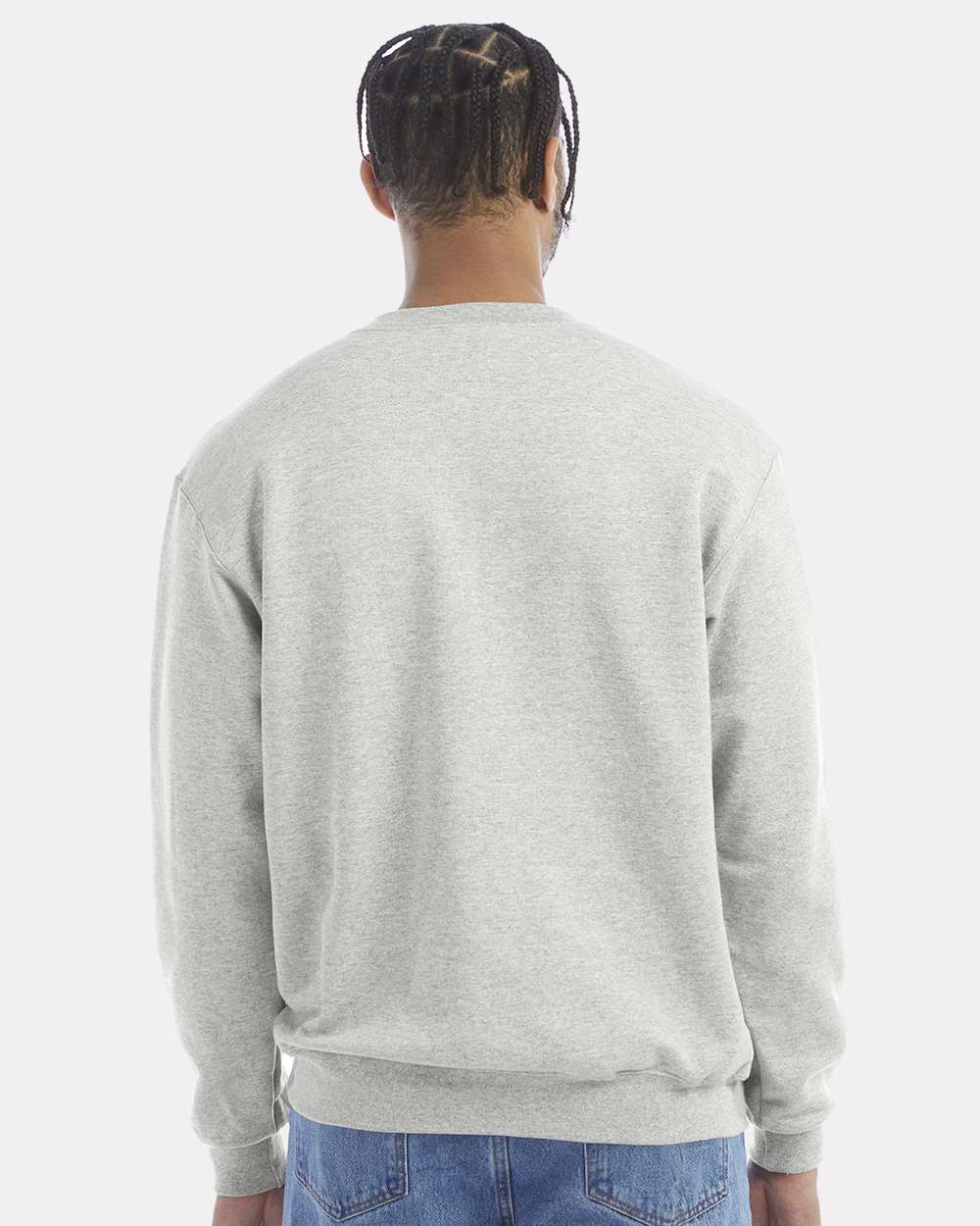 Men's Powerblend® Crewneck Sweatshirt - OnModelBack - B21284023 - Silver Grey