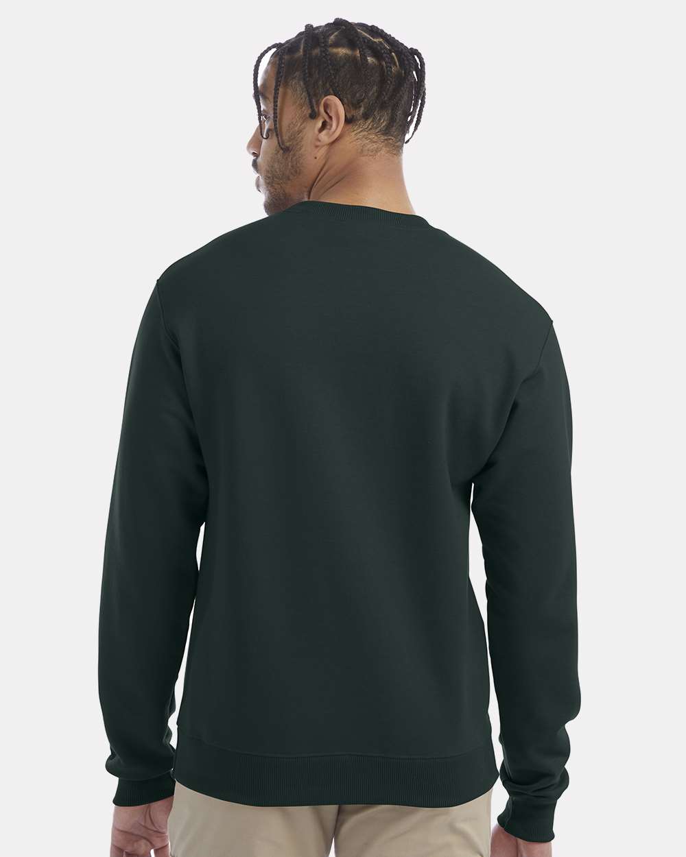 Men's Powerblend® Crewneck Sweatshirt - OnModelBack - B21284193 - Dark Green