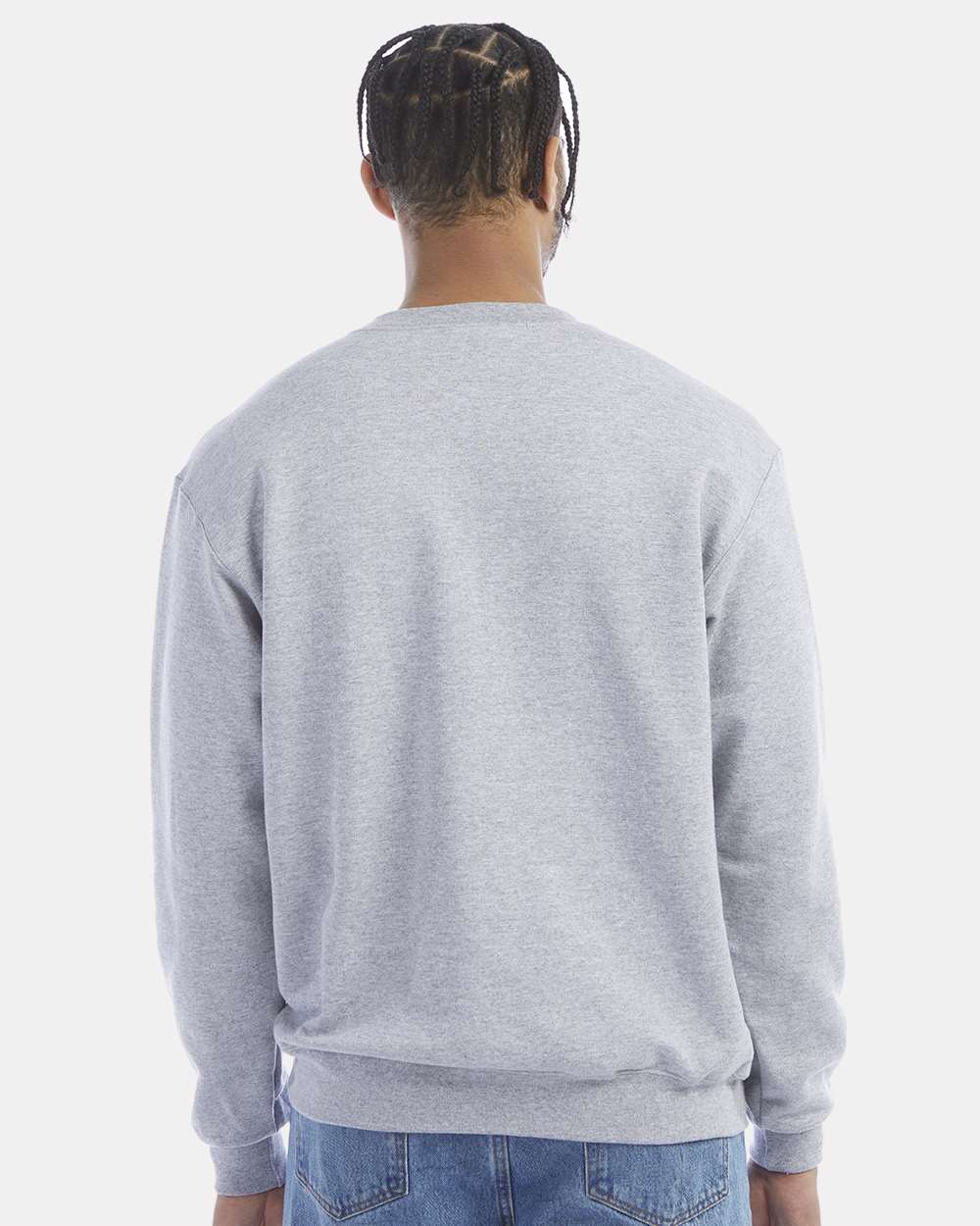 Men's Powerblend® Crewneck Sweatshirt - OnModelBack - B21284583 - Light Steel