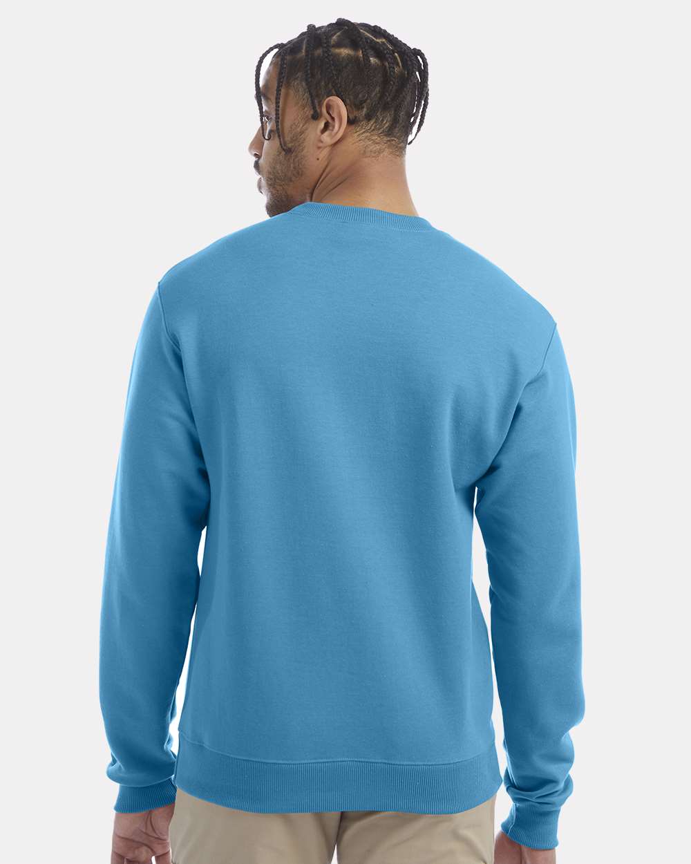 Men's Powerblend® Crewneck Sweatshirt - OnModelBack - B21284793 - Tempo Teal