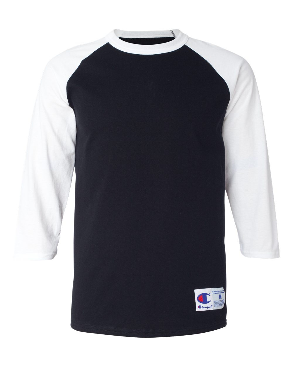 Unisex Raglan Sleeve Baseball T-Shirt - Front - B04884503 - Black/ White