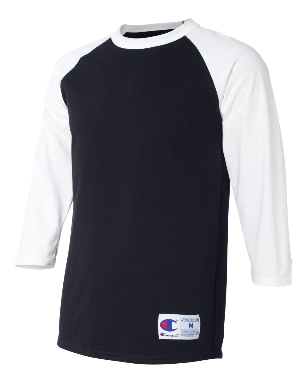 Unisex Raglan Sleeve Baseball T-Shirt - Side - B04884503 - Black/ White