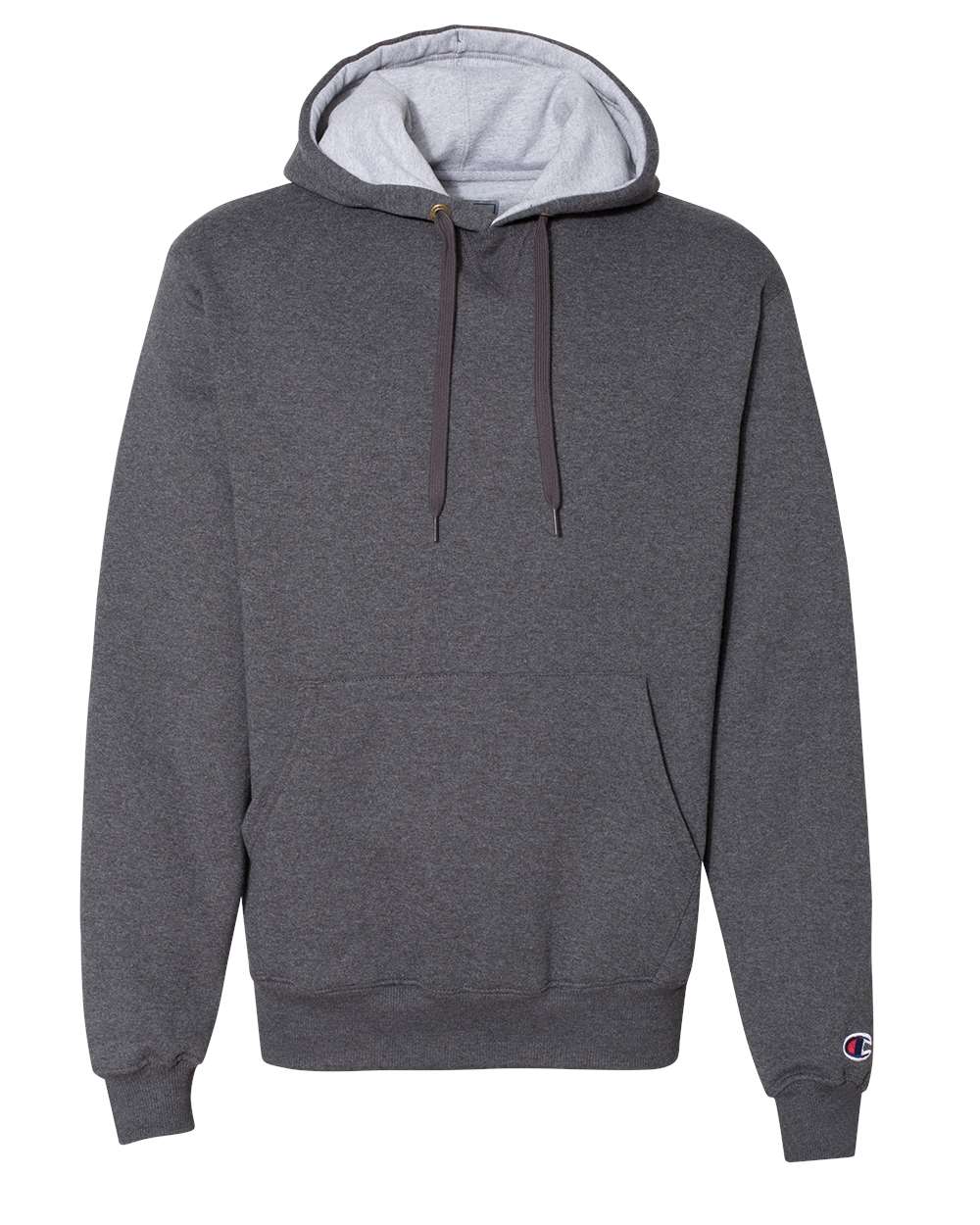 Men's Cotton Max Hooded Sweatshirt - Front - B21584093 - Charcoal Heather