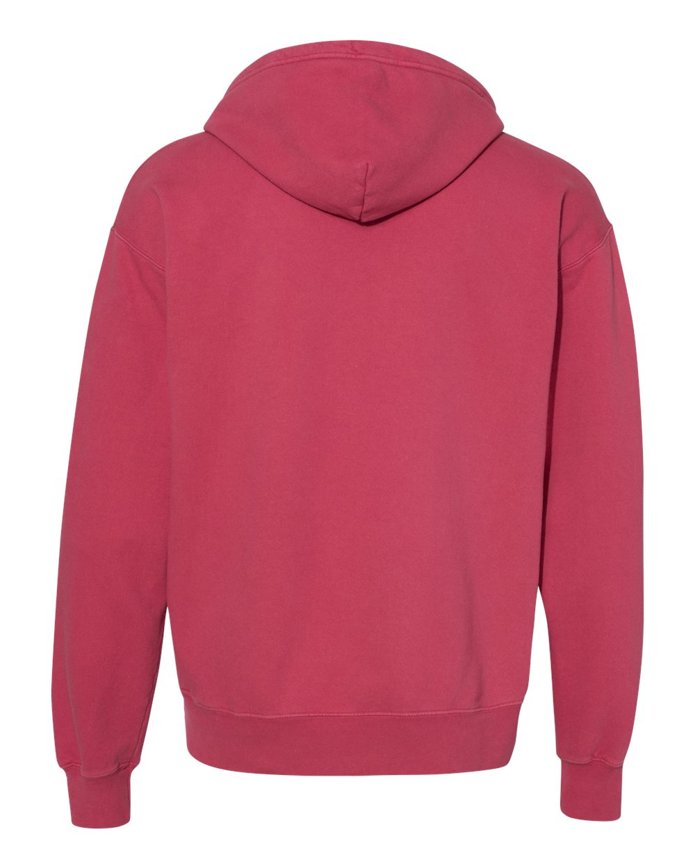 Unisex Garment-Dyed Hooded Sweatshirt - Back - B00584703 - Crimson