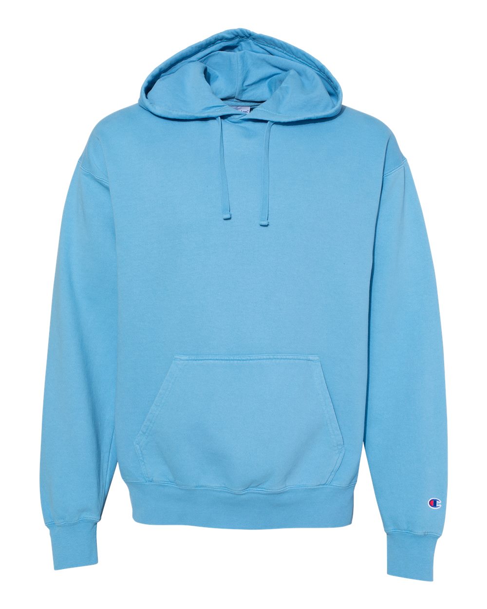 Unisex Garment-Dyed Hooded Sweatshirt - Front - B00584256 - Delicate Blue