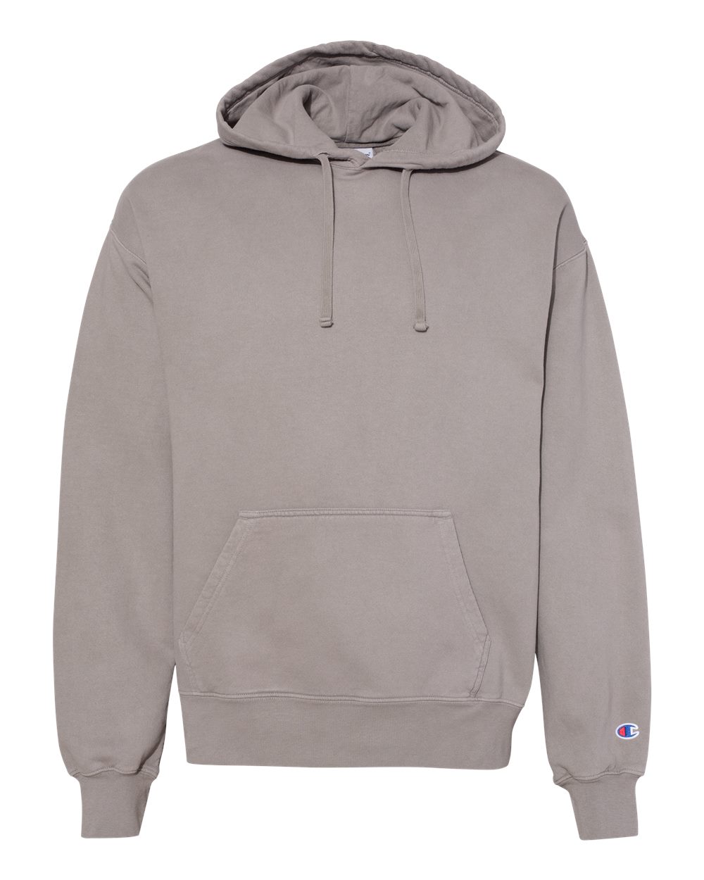 Unisex Garment-Dyed Hooded Sweatshirt - Front - B00584583 - Concrete