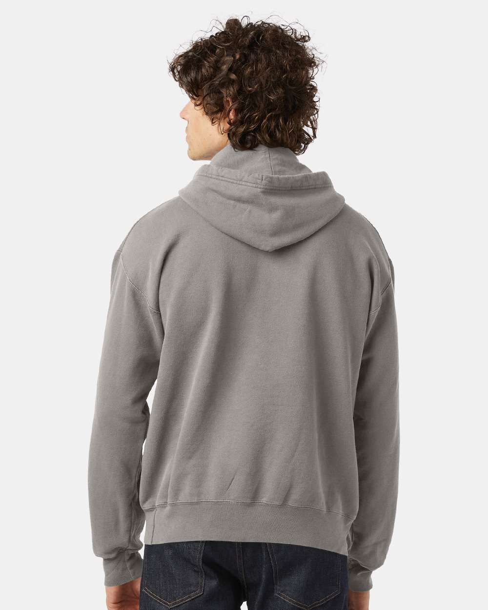 Unisex Garment-Dyed Hooded Sweatshirt - OnModelBack - B00584583 - Concrete