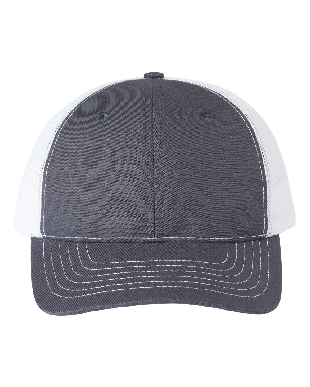 USA-Made Trucker Cap - Front - B99395580 - Charcoal/ White