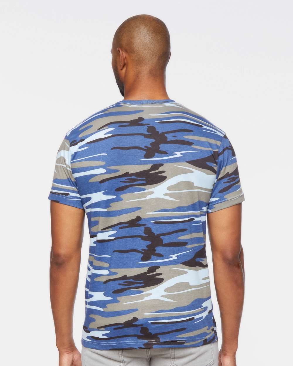 Men's Camo Tee - OnModelBack - B10238253 - Blue Woodland