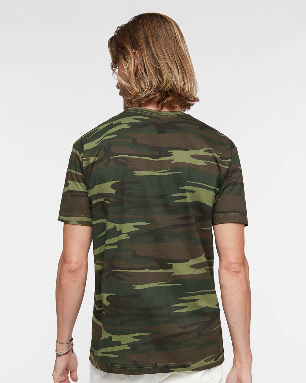 Men's Camo Tee - OnModelBack - B10238623 - Green Woodland