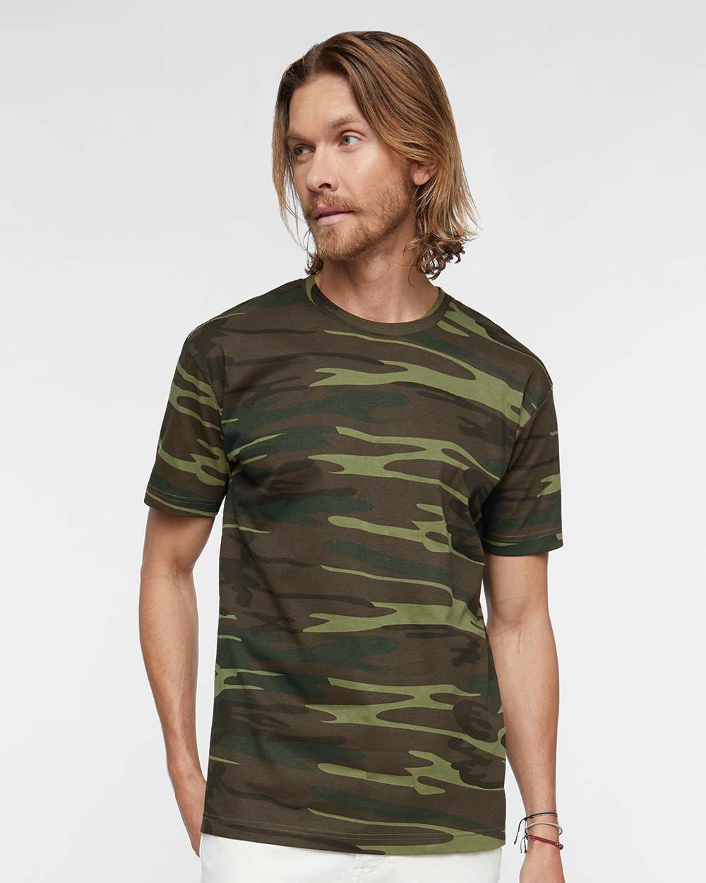 Men's Camo Tee - OnModelFront - B10238623 - Green Woodland