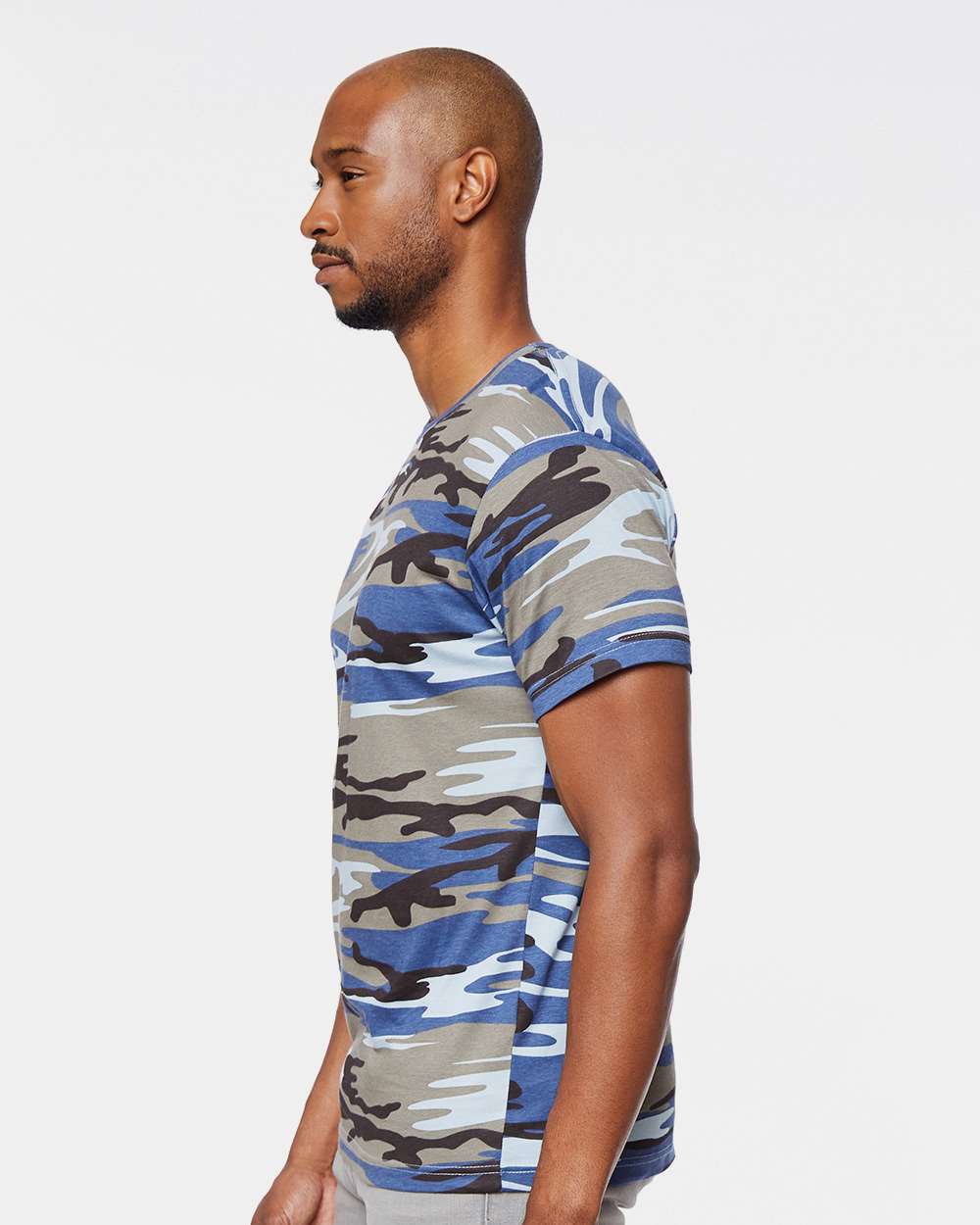 Men's Camo Tee - OnModelSide - B10238253 - Blue Woodland