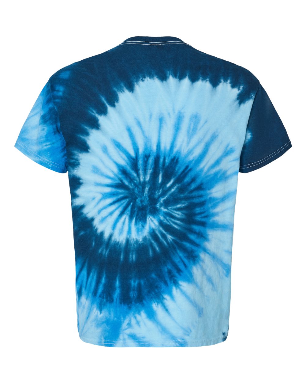 Unisex Multi-Color Tie-Dyed T-Shirt - Back - B10002763 - Blue Ocean