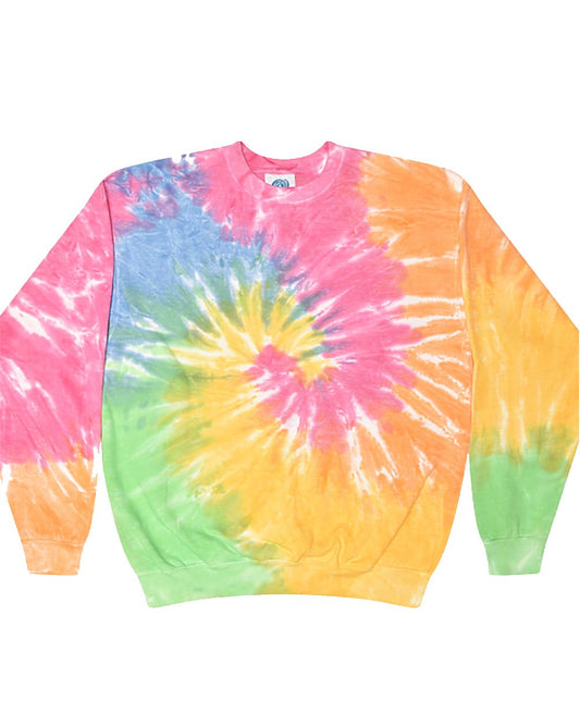 Unisex Tie-Dyed Fleece Crewneck Sweatshirt - styleImage