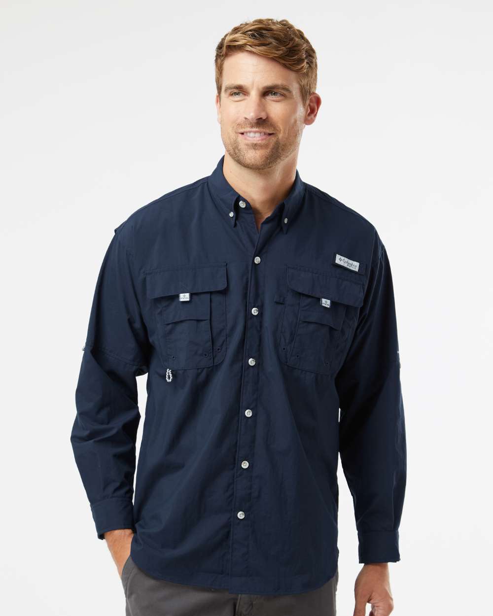 Men's PFG Bahama™ II Shirt - OnModelFront - B11924653 - Collegiate Navy