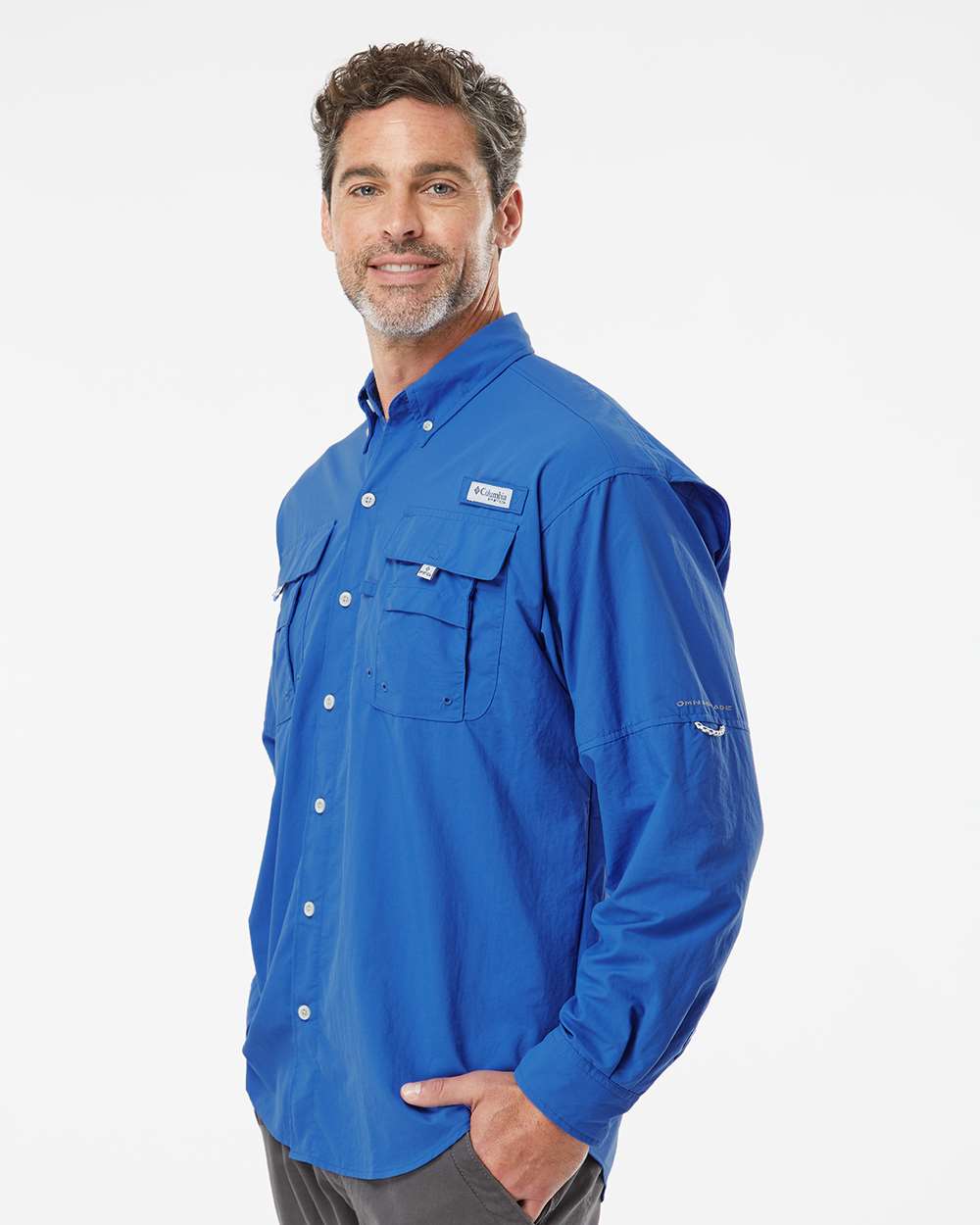 Men's PFG Bahama™ II Shirt - OnModelSide - B11924253 - Vivid Blue