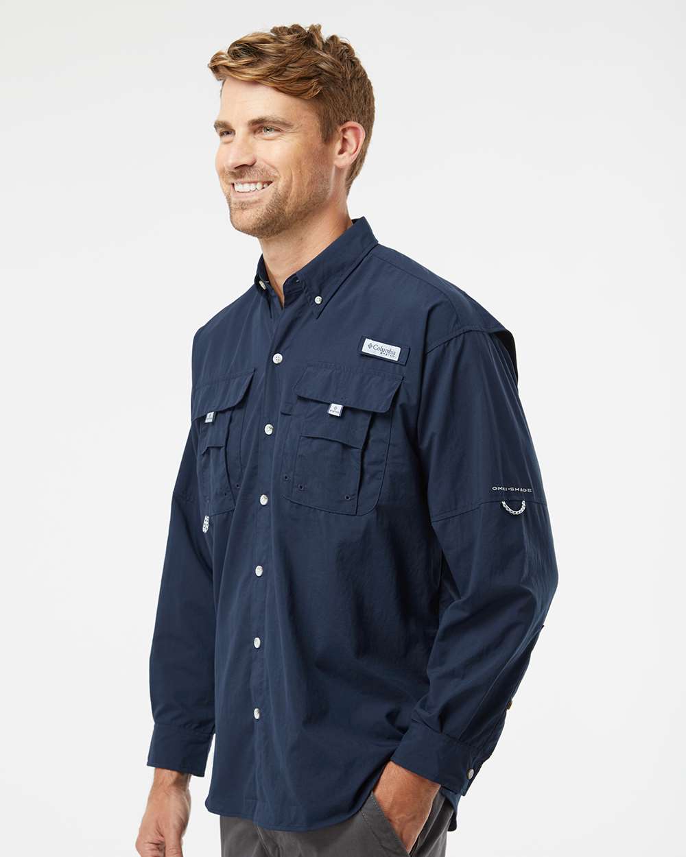 Men's PFG Bahama™ II Shirt - OnModelSide - B11924653 - Collegiate Navy
