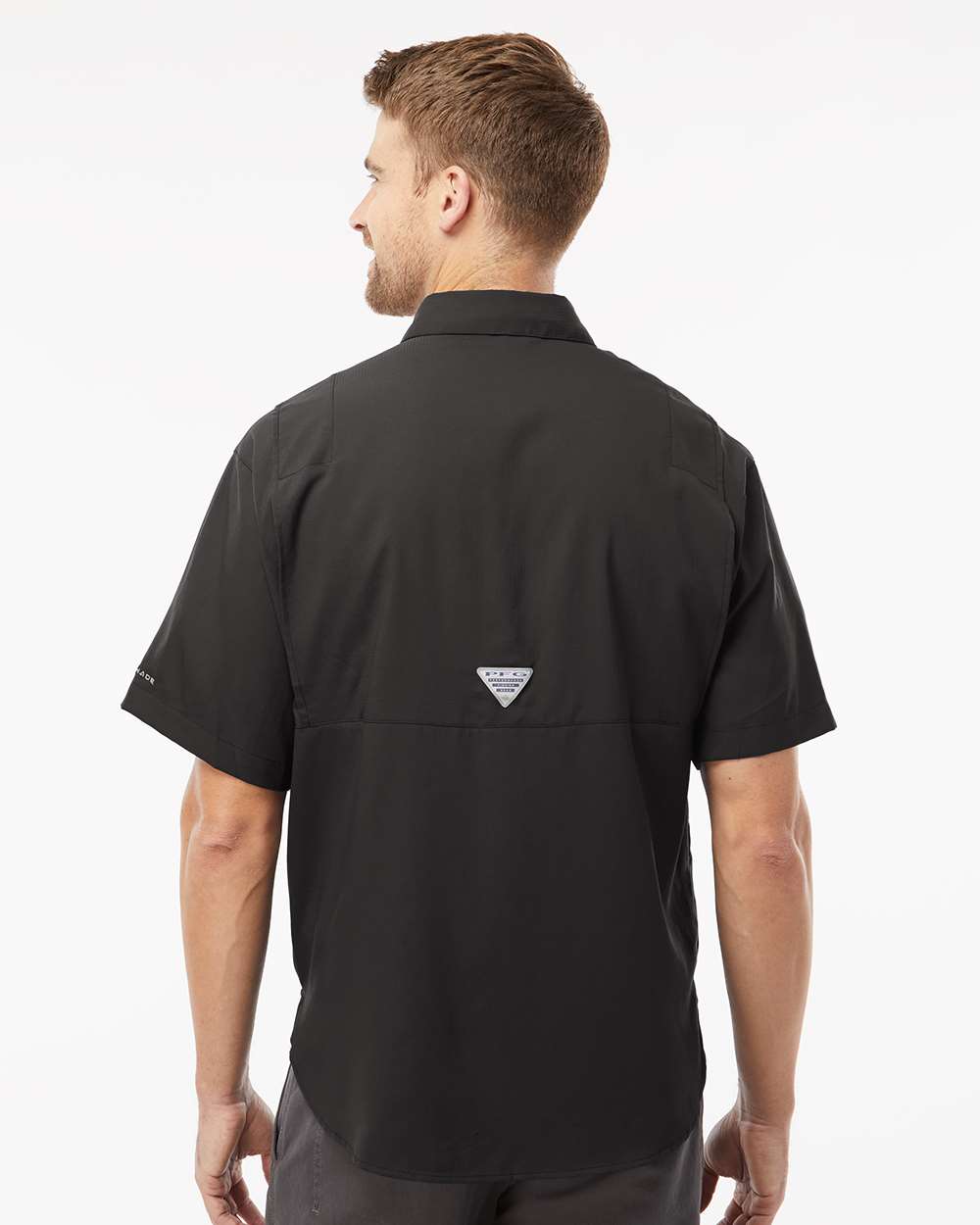 Men's PFG Tamiami™ II Short Sleeve Shirt - OnModelBack - B14324503 - Black