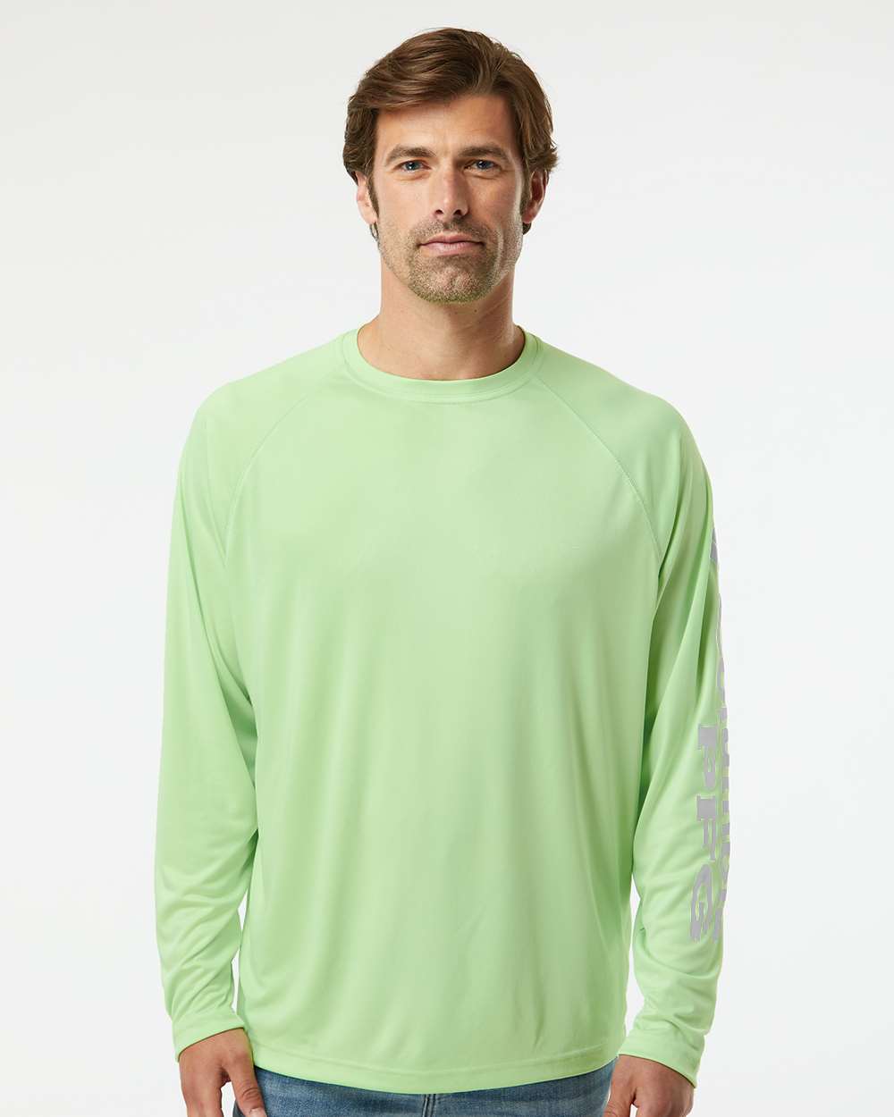 Men's PFG Terminal Tackle™ Long Sleeve T-Shirt - OnModelFront - B14624173 - Key West/ Cool Grey