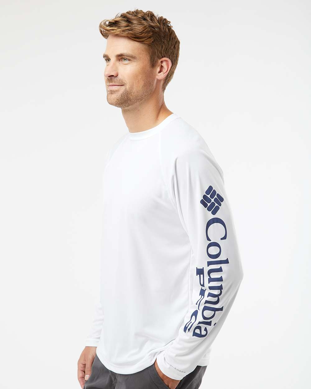 Men's PFG Terminal Tackle™ Long Sleeve T-Shirt - OnModelSide - B14624013 - White/ Nightshade