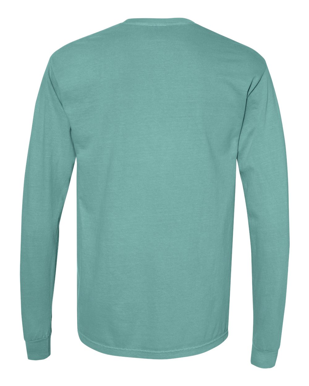Garment-Dyed Heavyweight Long Sleeve T-Shirt - Back - B08108053 - Seafoam