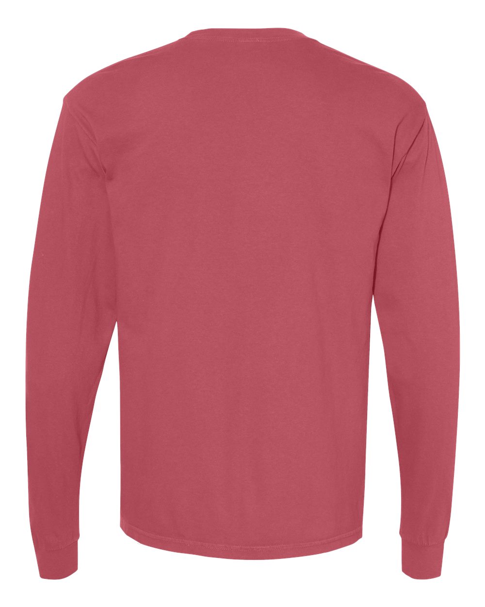 Garment-Dyed Heavyweight Long Sleeve T-Shirt - Back - B08108223 - Crimson