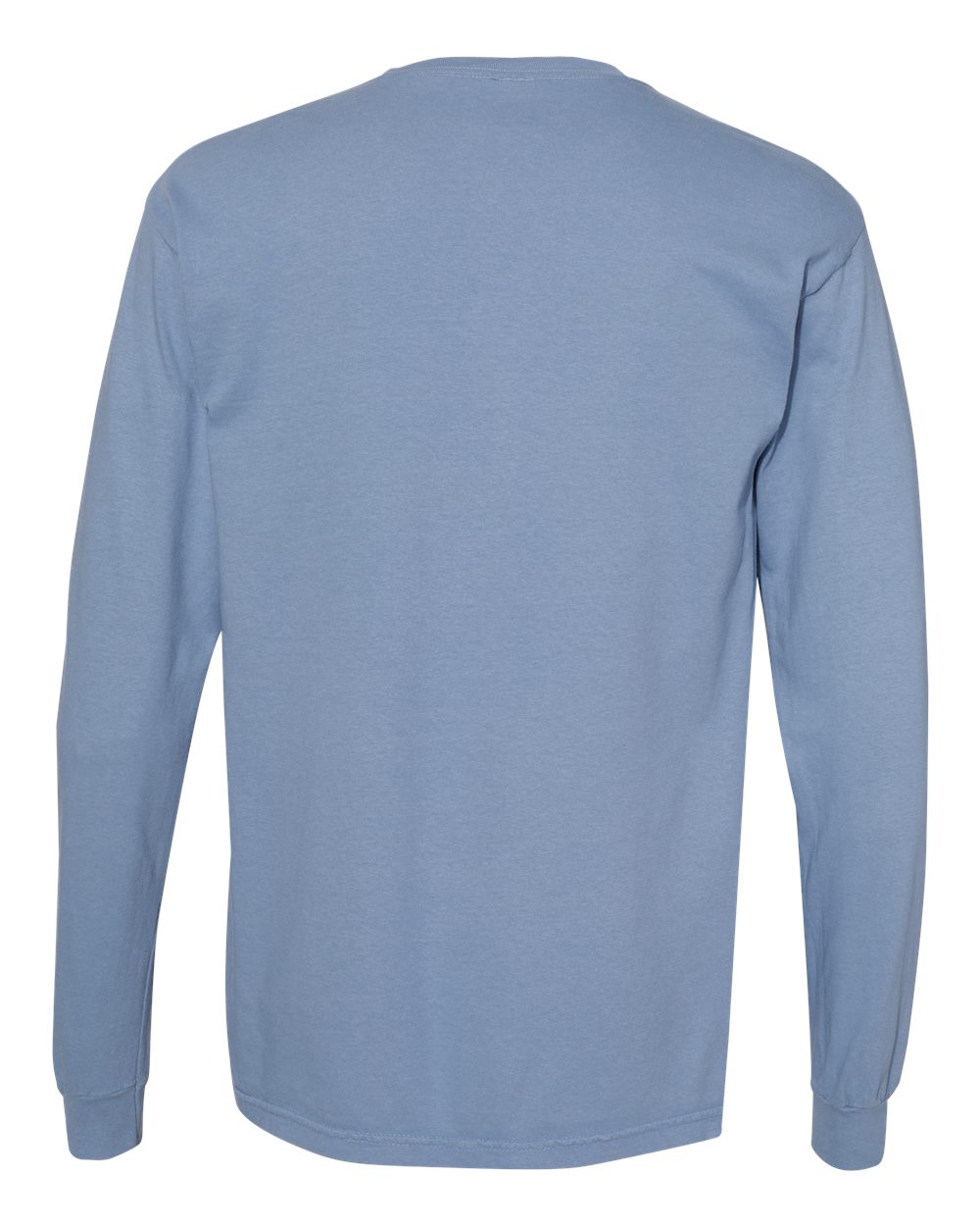 Garment-Dyed Heavyweight Long Sleeve T-Shirt - Back - B08108263 - Washed Denim