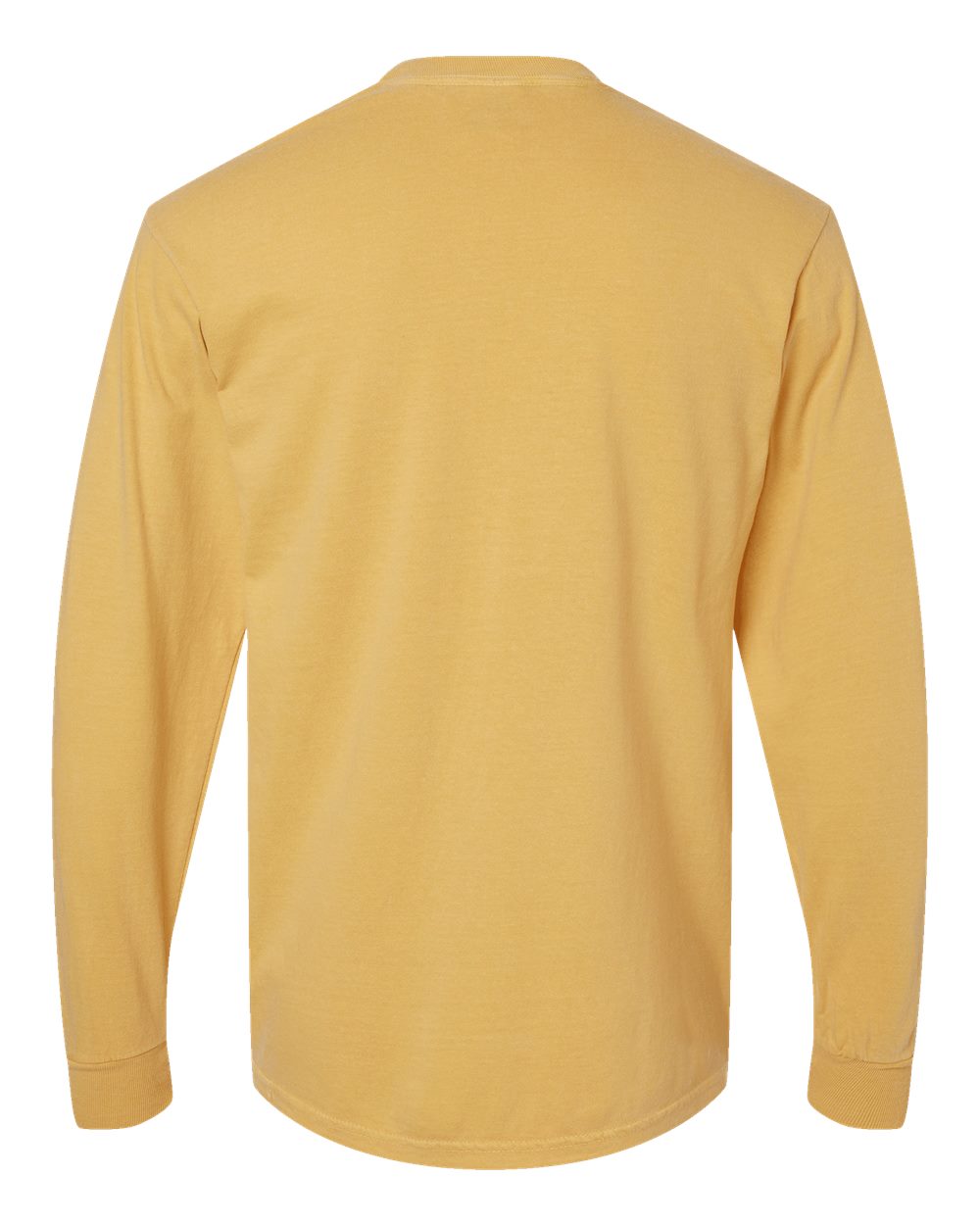 Garment-Dyed Heavyweight Long Sleeve T-Shirt - Back - B08108283 - Mustard