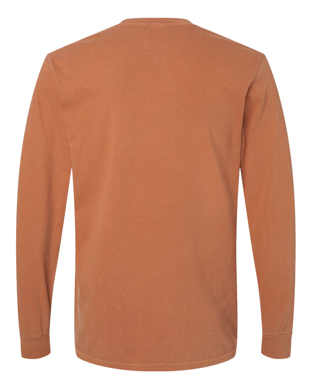 Garment-Dyed Heavyweight Long Sleeve T-Shirt - Back - B08108323 - Yam