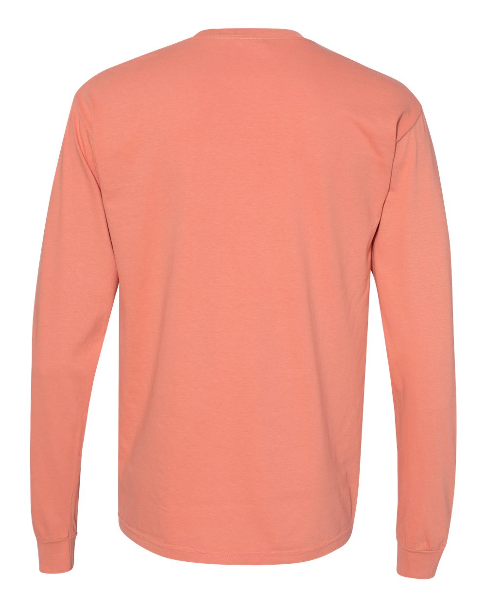 Garment-Dyed Heavyweight Long Sleeve T-Shirt - Back - B08108413 - Terracotta