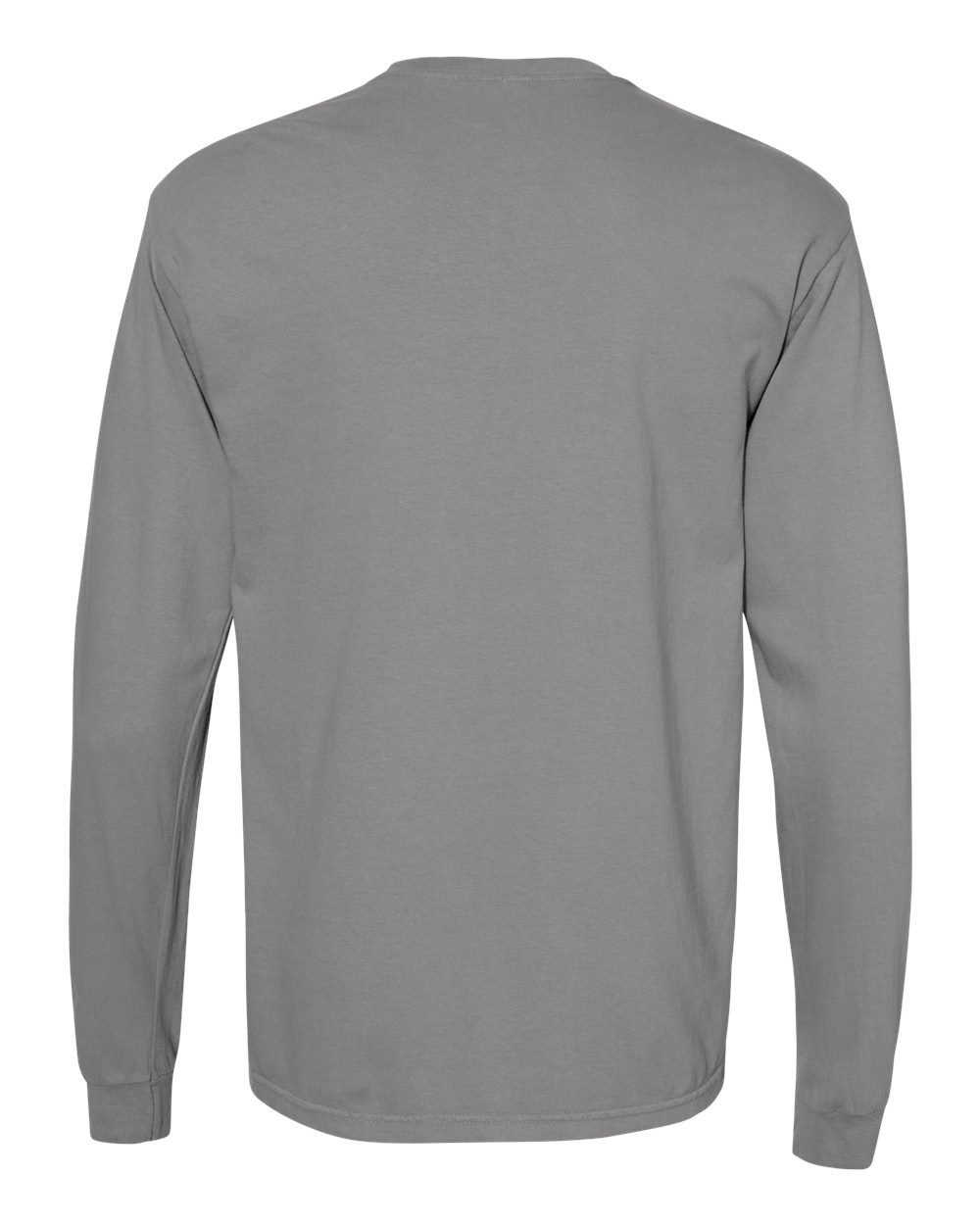 Garment-Dyed Heavyweight Long Sleeve T-Shirt - Back - B08108593 - Granite